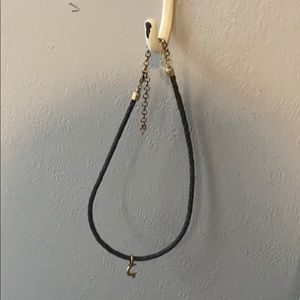 Brass and leather moon choker